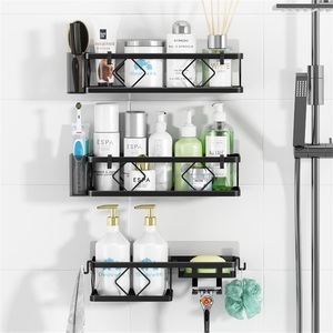 Modern Design Zinc Alloy Hotel Use <b>Standing</b> <b>Corner</b> Bathroom Toiletries Rack with Punch-Free Installation - Product Image 1