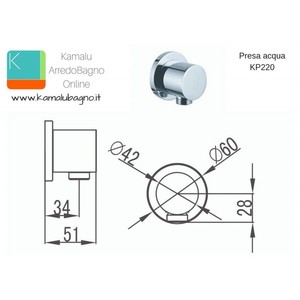 Kamalu KP220 Mangueras de Ducha Flexibles Trenzadas de Diseño Moderno, Conexión de Agua de Pared Redonda, Fabricadas en Latón, PVC y Plástico - Product Image 2