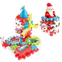 Ensemble de 49 blocs de construction en forme de moulin à vent de Noël, jouet de construction STEM, jouet éducatif Montessori pour enfants, cadeau de Noël