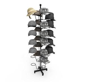 7-Tier 35 Chapeau Rotatif Présentoir Au Sol Debout Chapeau Racks Chapeaux En Métal Au Détail Chapeau Affichage avec Roues - Product Image 5