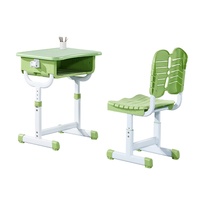 Conjunto de Silla y Escritorio de Madera Resistente y Económico para Estudiantes, Ergonómico, Ajustable en Altura, Moderno, para Oficina en Casa, Escuela, Taller, con Certificación ISO9001