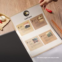 Carpeta de Archivo Impermeable Transparente con Bolsillos Suaves, Estilo Insertable, Superficie de Cuero A4, Diseño para Recetas, Procesamiento de Documentos, Menú