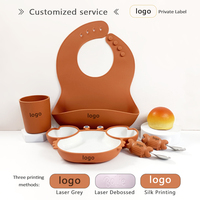 Assiette en silicone de qualité alimentaire pour la diversification alimentaire des bébés avec ventouse puissante, taille réglable, et gobelet durable pour bébé