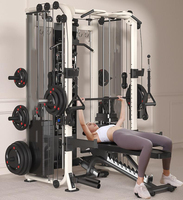Nuevo estilo Smith Machine multifunción gimnasio máquina de Cable ajustable con tríceps/chinning/lat/Row Squat Rack