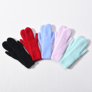 <span class=keywords><strong>Ensemble</strong></span> d'extérieur d'hiver pour femmes personnalisé mitaines souples à doigts entiers et <span class=keywords><strong>bonnet</strong></span> en laine tricotée unie 2 pièces vente de gros - Product Image 5
