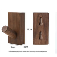 JAYA Nouveau style patère murale en bois de noyer massif haut de gamme pour la maison, la cuisine et l'entrée, sans perçage, pour l'arrière de porte