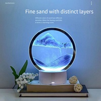Lampe de bureau LED en verre au design original, sablier rotatif, peinture de sable mouvant 3D, rechargeable par USB, intensité réglable, pour chambre à coucher