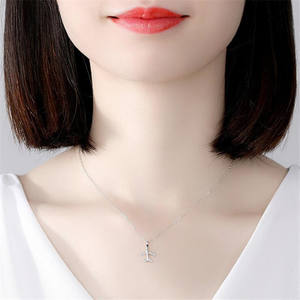Collar con colgante de avión de Zirconia cúbica simple, collar con forma de avión de circón de lujo para <span class=keywords><strong>mi</strong></span> <span class=keywords><strong>hija</strong></span> - Product Image 5