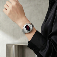 Montre-bracelet multifonctionnelle élégante pour homme, bracelet en métal, affichage numérique, grand écran, bracelet en silicone, idéale pour le camping en extérieur