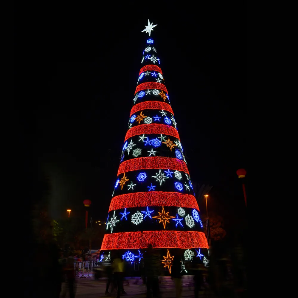 ANPU Shopping Mall Decor Giant LED Light String PVC Artificial Christmas Tree Commercial Giant Outdoor Christmas Decorative Tree