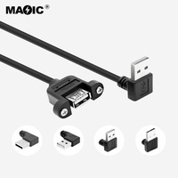 Câble USB 2.0 de type A mâle vers mini USB mâle coudé à 90 degrés, personnalisable OEM, 1M, 1.5M, 2M