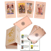 ZS Fantasy - Baraja de Cartas del Tarot Educativas de Arte Moderno, con Estampado en Oro Rosa, Acabado Brillante, Esquinas Cuadradas, Lectura Espiritual