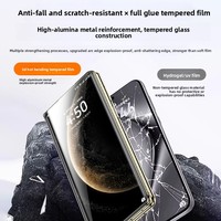 Protector de Pantalla de Vidrio Templado 3D con Pegamento Completo y Tecnología Anti-Polvo para Huawei Mate X5 X6 X7 HD, Curvado, Anti-Rayones y Anti-Manchas