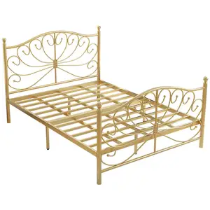 Cama de hierro de estilo nórdico moderno con diseño de princesa simple, marco de metal grueso, cama individual o doble, elección de celebridad en Internet