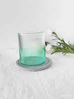 Gobelet en verre à eau nervurée 300ml verre à rayures verticales borosilicate whisky pour la verrerie de jus de fruits à la maison