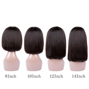 วิกผมแท้สีดำแบบสั้นตรง ไม่มีลูกไม้  พร้อมหน้าม้า  ความหนาแน่น 150% สำหรับผู้หญิงผิวสี  ขายตรงจากโรงงาน - Product Image 5