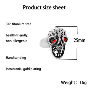 Skeleton <b>Skull</b> <b>Ring</b> Silver Men's Punk Retro Style Jewelry Gift 27034 - Product Image 5