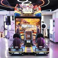 Machine de jeu d'arcade 2 joueurs, simulateur de course de chevaux et de tir, à monnayeur, en métal, pour intérieur, version anglaise