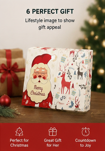 Wholesale Christmas Advent Calendar <b>Box</b> Book Shape Rigid Cardboard <b>Empty</b> Mystery Blind <b>Box</b> with Reindeer <b>for</b> Surprise <b>Gift</b> - Product Image 4