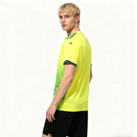 Ensemble de maillots de football personnalisables jaune fluo très demandés, 100 % polyester, imprimés par transfert thermique, directement de l'usine, unisexe