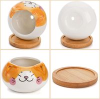 Vente chaude Mignon Animal Conception En Céramique Mini Bonsaï Pots De Fleurs Pas Cher Intérieur Succulent Pots Jardin Maison Ensemble De Bureau Décor À La Maison
