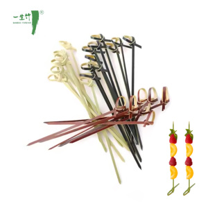 Flat hoa tre tự nhiên Knot xiên Gậy cho nhà hàng phân hủy sinh học thanh trang trí Cocktail Knot Picks cho thực phẩm món tráng miệng - Product Image 2