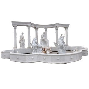 <span class=keywords><strong>Fuente</strong></span> de agua de piedra para jardín, estatua de Poseidón y caballo alado - Product Image 3