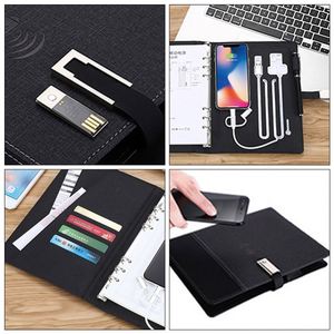 Custom Electronic Portable Power Bank Wireless Charging Notebook <b>Gift</b> Set <b>for</b> Business - Product Image 4