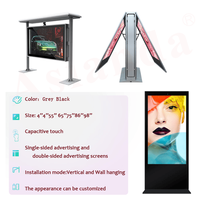 Écran d'affichage numérique publicitaire extérieur sur pied personnalisé, totem capacitif, étanche, double écran, machine publicitaire