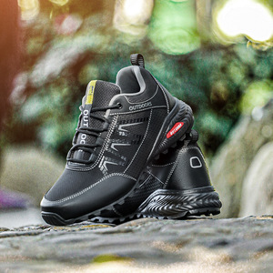 Chaussures de randonnée pour hommes, tige synthétique, doublure en mesh, semelle extérieure en caoutchouc, respirantes, toutes saisons, chaussures de trekking et de marche en plein air, bout rond, EVA - Product Image 1