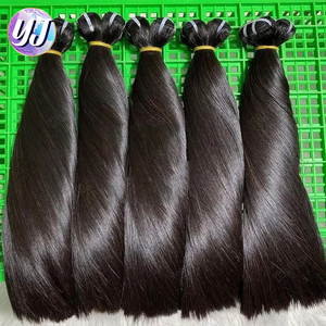 100 % <span class=keywords><strong>Cheveux</strong></span> Humains Vierges Vietnamiens SDD Double Tirage Lisses Raides Paquets de Tissage et d'Extension avec Closure - Product Image 1