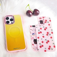 Coque de téléphone à panneau arrière magnétique remplaçable pour iphone 17 / 17pro/17promax/17air avec le jaune à pois dorés
