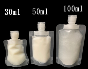 ถุงซิปล็อคแบบพกพาขนาด 30 มล. 50 มล. 100 มล. แบบพับได้ ผิวด้าน มีพวยกา วัสดุ LDPE เป็นมิตรกับสิ่งแวดล้อม สำหรับบรรจุของเหลว เครื่องสำอาง บีบได้ พกพาสะดวก - Product Image 2