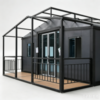 Maison modulaire préfabriquée sur mesure avec balcon avant, maison conteneur à structure en acier à assemblage rapide pour complexe hôtelier et villa