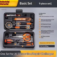 Kit d'outils ménagers quotidiens, ensemble de réparation multifonctionnel pour la quincaillerie et l'électricité, pour la maison et la voiture, boîte à outils complète