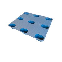 Palette en plastique HDPE robuste 1200x1000, simple face, 9 pieds, pour expédition, entrepôt et stockage, capacité 3000 kg