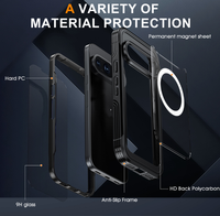 Étui magnétique transparent GSCASE, étui robuste avec protection d'écran sensible intégrée pour Google Pixel 9 Pixel 10 Pro XL