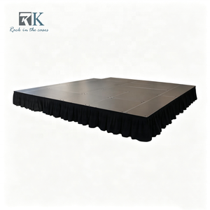 Scène mobile à prix avantageux, plateforme de scène en aluminium, scène portable avec jupes noires pour exposition et événement - Product Image 1