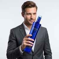 Bouteille à spiritueux en verre bleu élégant de 750 ml, avec bouchon en liège, pour vodka de qualité supérieure, Shandong JB GLASS