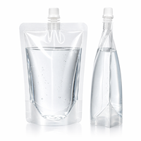 Sachet Écologique Transparent avec Bec Verseur en Plastique pour l'Emballage de Boissons Liquides (Eau, Jus)