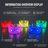 Bracelet LED programmable sans fil DMX 16 zones avec logo personnalisé ODM, télécommandé, pour événements