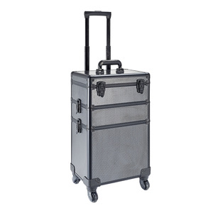 Estuche <span class=keywords><strong>de</strong></span> <span class=keywords><strong>Maquillaje</strong></span> <span class=keywords><strong>de</strong></span> Gran Capacidad <span class=keywords><strong>de</strong></span> Tres Capas con Ruedas, Impermeable, <span class=keywords><strong>para</strong></span> Maquilladores Profesionales, Recomendado por Artistas - Product Image 3