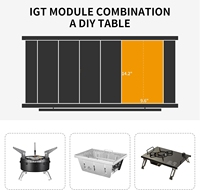 Table de camping moderne en aluminium Mobilier d'extérieur portable pour l'école BBQ Pique-niques et barbecues (4 places)