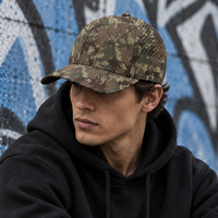 Casquette Strapback Performance à 6 Panneaux Orange Camouflage Découpée au Laser Personnalisée avec Visière Courbe Respirante et Patch en Caoutchouc – Vente en Gros