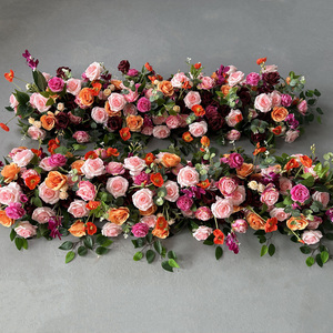 Y-FR046 Silk Flower <b>Runner</b> Decoration Fabric Flower <b>Runner</b> <b>Wedding</b> <b>Table</b> Decor Flower Aisle <b>Runner</b> for <b>Wedding</b> Party Decor - Product Image 3