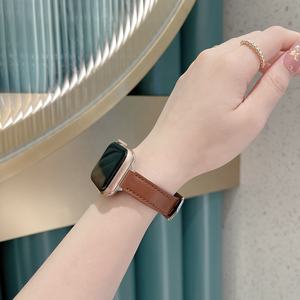 <span class=keywords><strong>Bracelet</strong></span> fin en <span class=keywords><strong>cuir</strong></span> pour femme, pour <span class=keywords><strong>Apple</strong></span> <span class=keywords><strong>Watch</strong></span>, 38mm, 40mm, 42mm, 44mm, à la mode, pour iwatch SE série 7 6 5 4 3 2 - Product Image 4
