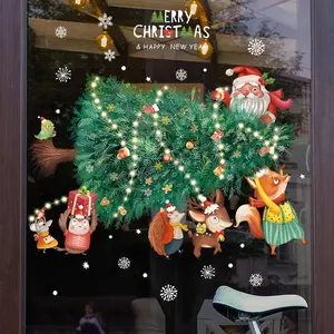 شارات زجاجية لصاقات نوافذ عيد الميلاد Santa من مصنع في الصين