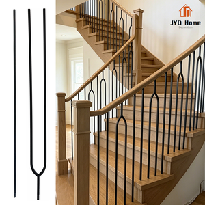 JYD Accueil Vente <span class=keywords><strong>en</strong></span> gros bon marché Balustres d'<span class=keywords><strong>escalier</strong></span> ovales personnalisés <span class=keywords><strong>en</strong></span> fer forgé noir Broches de garde-corps <span class=keywords><strong>Kit</strong></span> de main courante <span class=keywords><strong>en</strong></span> métal doré Escaliers - Product Image 1
