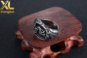 Anillos de Acero Inoxidable al por Mayor, Estilo Punk Biker Europeo Americano, Diseño de Calavera Natural, Retro, Personalizados, para Fiestas y Aniversarios - Product Image 6