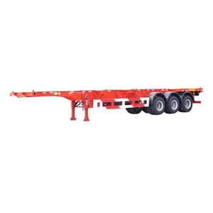40ft 3 Trục Skeleton Container Chassis Trailer Để Bán 20 Chân 40 Ft Container Simi Trailer